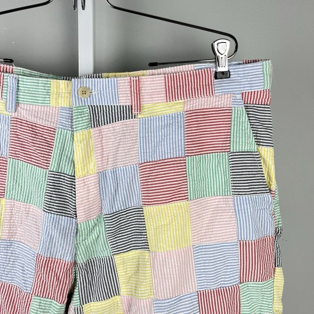 Polo Ralph Lauren Prospect Shorts Mens 38 Seersucker Patchwork Preppy Coastal